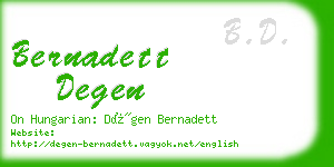 bernadett degen business card